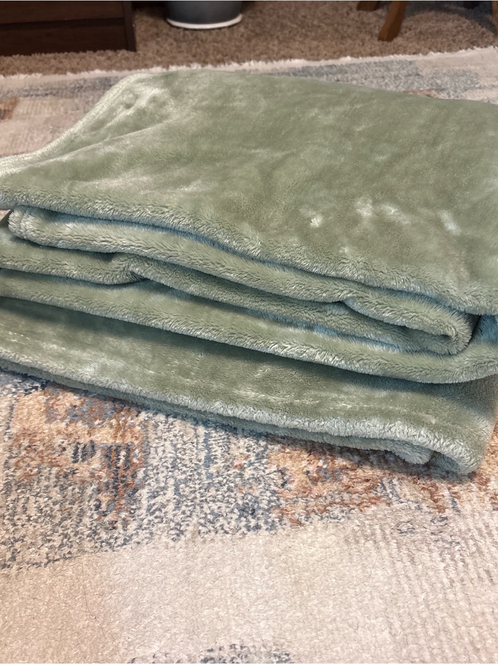 T.J.Maxx Plush Sage Green Throw Blanket